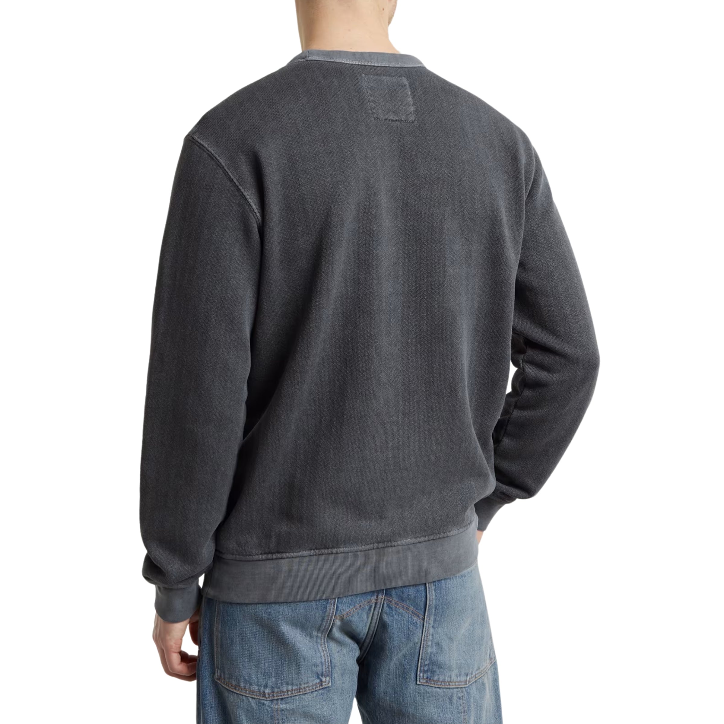G-Star Sweater Destroyed G Logo Washed Dark Black
